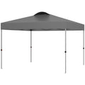 Outsunny 10' X 10' Pop Up Canopy Tent, Instant Sun Shelter With 3 Level Adjustable Height, Top Vents And Wheeled Carry Bag For Outdoor, Garden, Patio, Dark Gray Dark Grey Steel