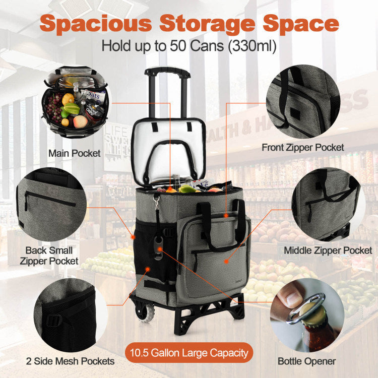 Able To Serve As A Rolling Cooler, Portable Cooler Or Adjustable Hand Truck Gray Gray Metal