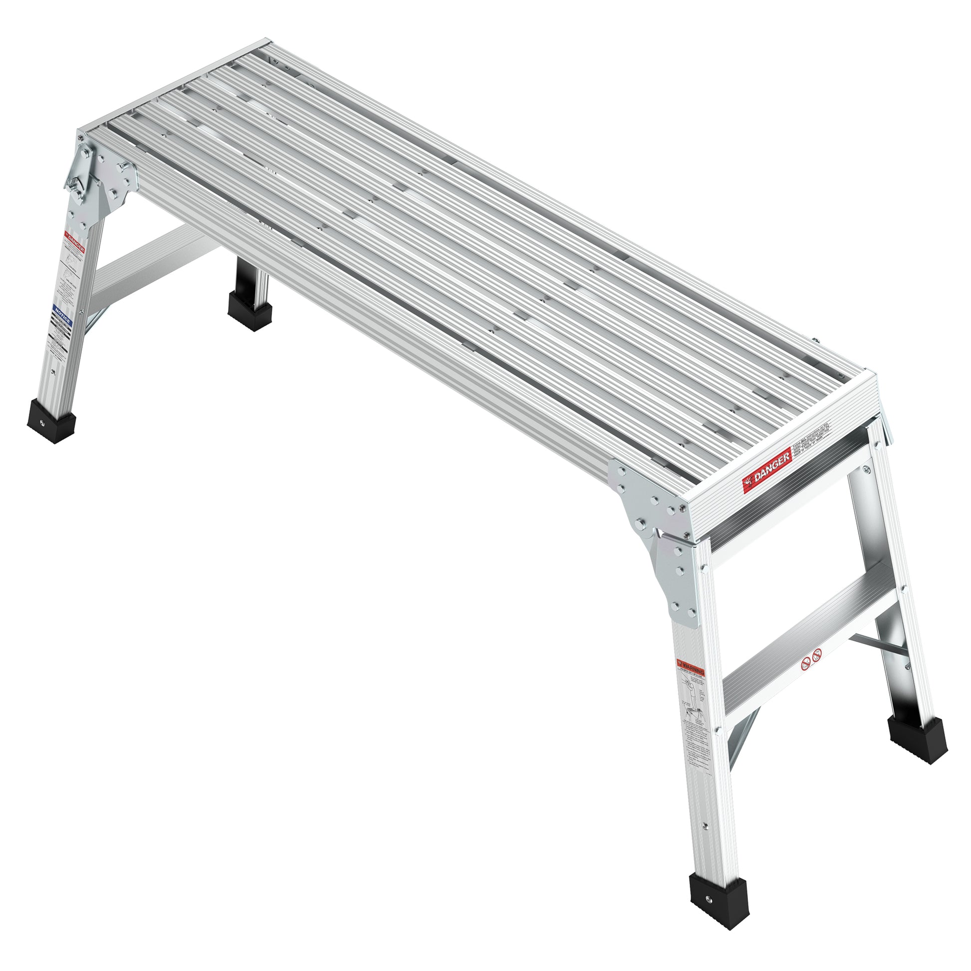 Work Platform Aluminum Portable Bench Folding Ladder Ansi Capacity 225 Lbs 40" Grey Aluminium Alloy