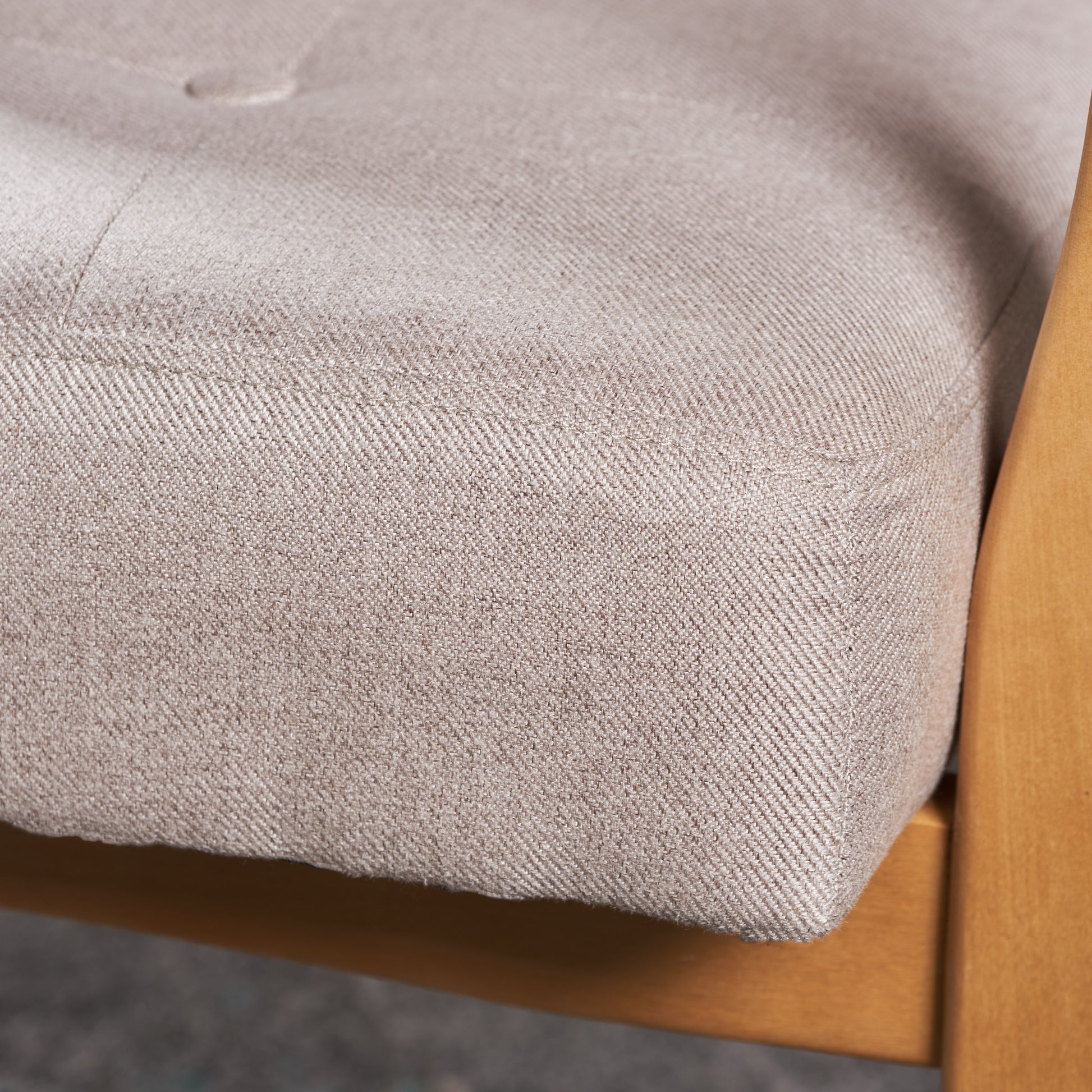 Beige Fabric Mid Century Modern Club Chair Beige Fabric