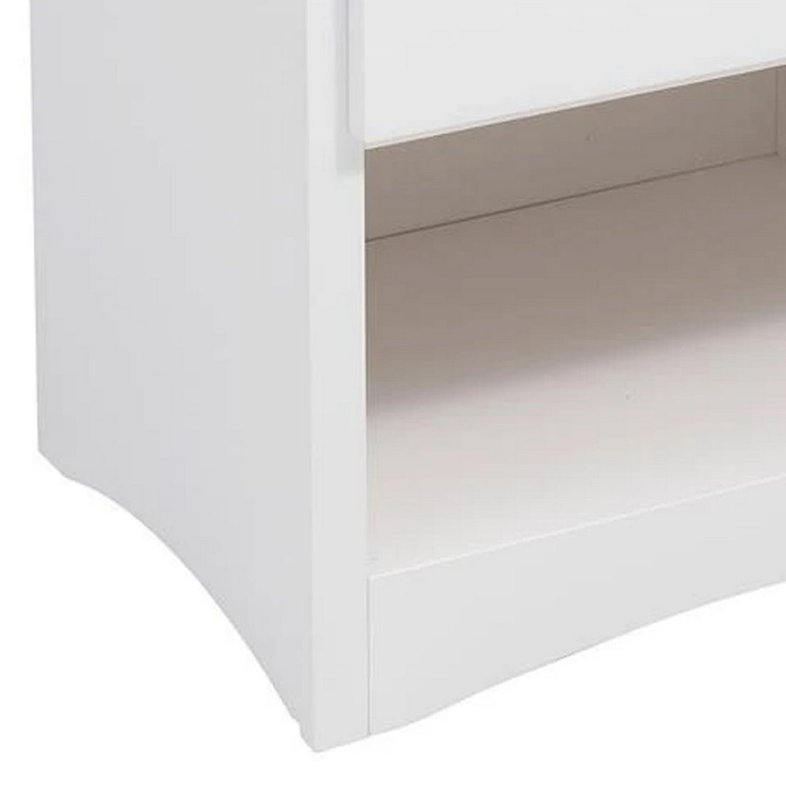 Wooden Night Stand With Bottom Shelf, White White Wood