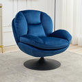 39A Rocking And Swivel Leisure Chair Lounge Chair Velvet Blue Color With Ottoman Blue Velvet