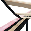 Queen Size Upholstered Platform Bed Frame With Modern Button Tufted Linen Fabric Headboard, No Box Spring Needed, Wood Slat Support, Easy Assembly, Pink Queen Pink Linen
