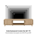 Modern Fluted Door Minimalist Tv Stand For Tvs Up To 80 Inches Coastal Oak Light Brown 80 89 Inches Mdf Mdf