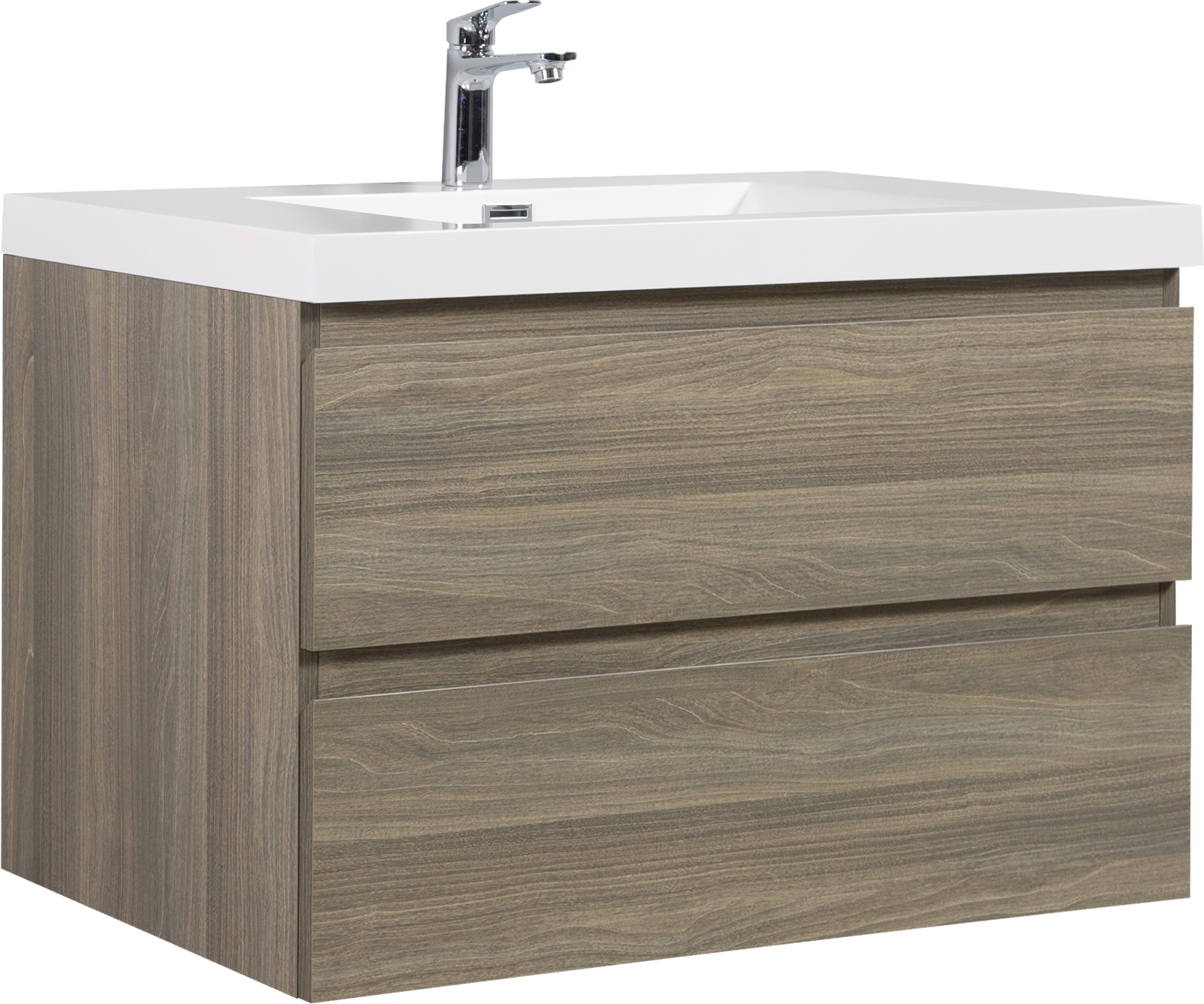 36" Floating Bathroom Vanity With Sink, Modern Wall Mounted Bathroom Storage Vanity Cabinet With Resin Top Basin And Soft Close Drawers, Ash Grey 24V11 36Ag 2 Grey Bathroom Wall Mounted Melamine