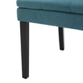 Dining Chair Aqua Blue Wood Fabric