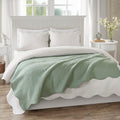 Oversized Quilted Throw With Soped Edges Seafoam 60X72