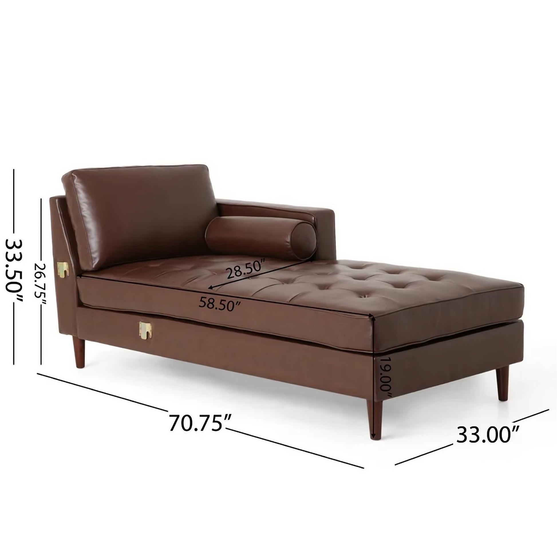 Modern Minimalist 70.75" L Shape Couch With Chaise, 4 Seater Modular Sectional Sofa, Convertible Upholstered Couches For Living Room Bedroom Dark Brown, Pu Dark Brown Wood Primary Living Space Medium Soft Loose Back Medium Duty Art