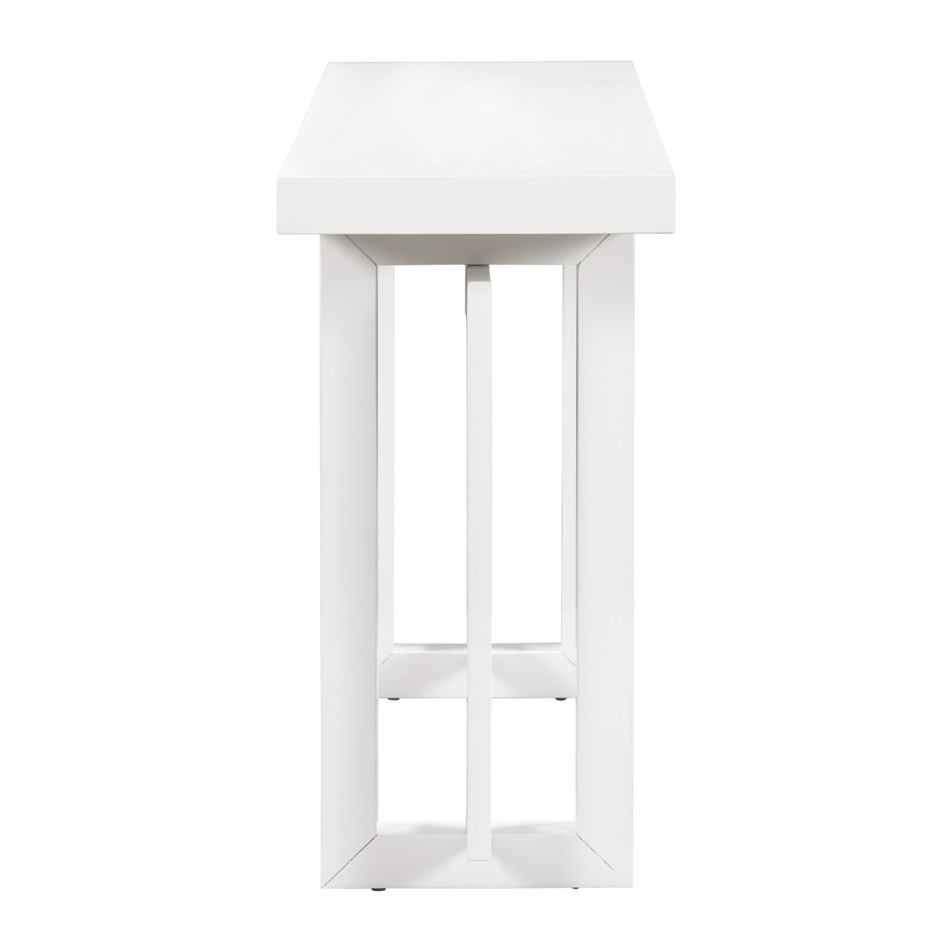 Contemporary Console Table With Wood Top, Extra Long Entryway Table For Entryway, Hallway, Living Room, Foyer, Corridor White Solid Wood Mdf