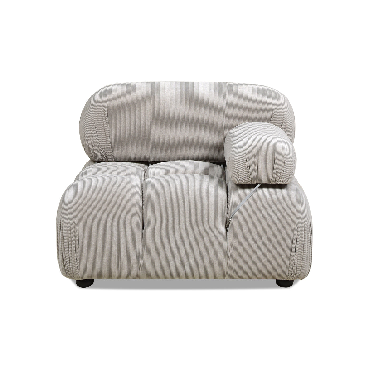 Marcel 36" Bubble Modular Modern Lounge Arm Chair, Pebble Gray Corduroy Gray Foam Corduroy