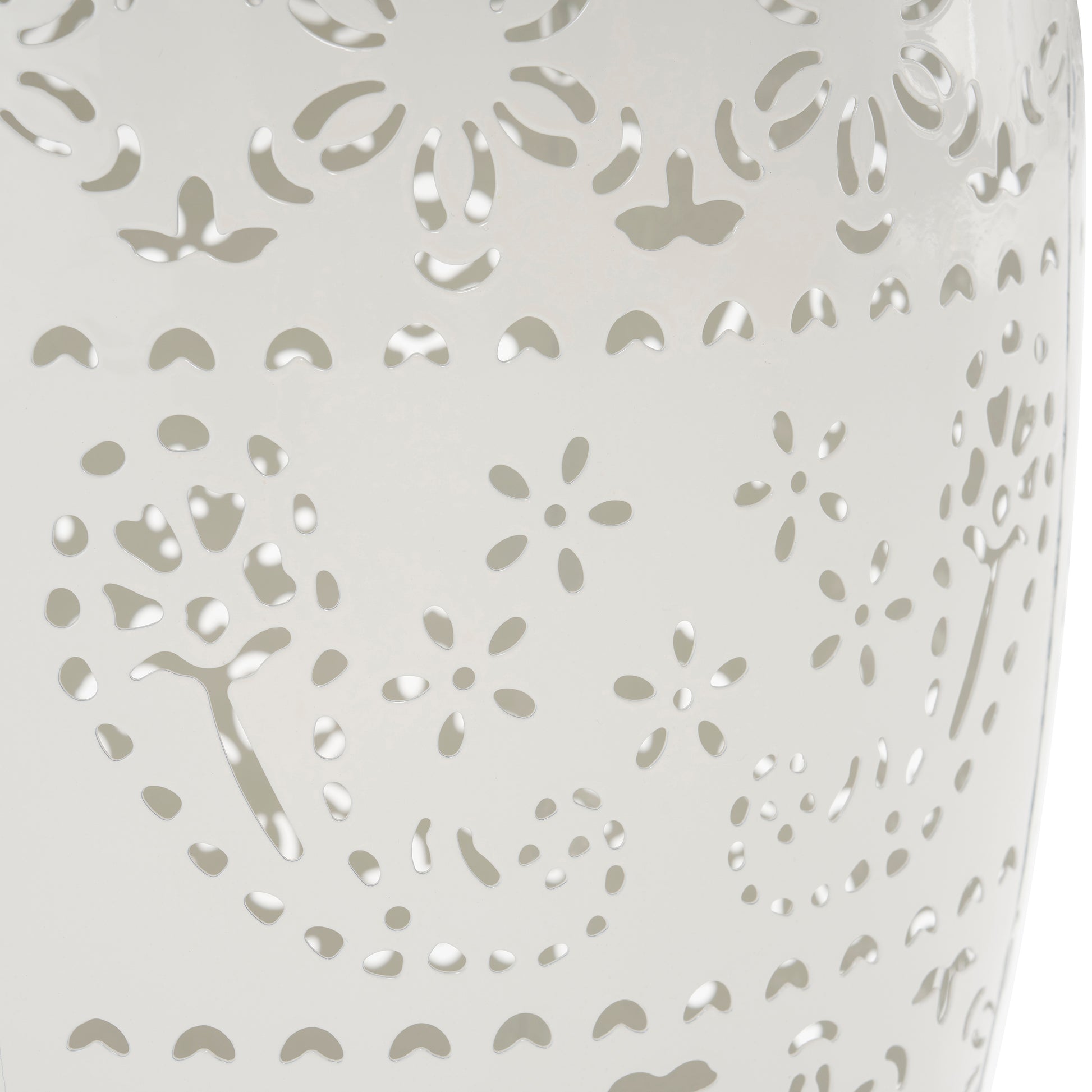 Ruby 12" Side Table White White Ceramic Tile Iron