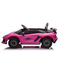 12V Kids Ride On Car W Parents Remote Control,Licensed Lamborghini Aventador Xago,Hydraulic Pressure Door,Slow Start,Early Education,Bluetooth,Adjustable Volume,Mp3,Usb,Led Lights For Kids Aged 2 4. Pink 50 99 Lbs Polypropylene
