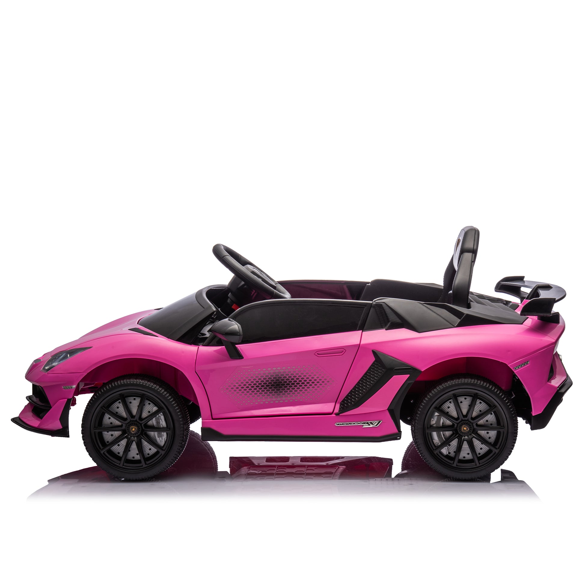 12V Kids Ride On Car W Parents Remote Control,Licensed Lamborghini Aventador Xago,Hydraulic Pressure Door,Slow Start,Early Education,Bluetooth,Adjustable Volume,Mp3,Usb,Led Lights For Kids Aged 2 4. Pink 50 99 Lbs Polypropylene