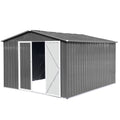 Metal Garden Sheds 10Ftx12Ft Outdoor Grey Grey Metal