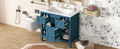 36'' Bathroom Vanity With Resin Sink Combo, Solid Wood Frame Bathroom Storage Cabinet, Freestanding Vanity Set With 5 Drawers& Soft Closing Doors Same As Sw000141Aam Blue Bathroom Solid Wood Mdf Resin