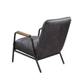 Grey And Matt Iron Accent Chair With Metal Leg Grey Primary Living Space Genuine Leather