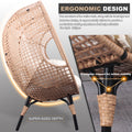 Patio Pe Wicker Egg Chair Model 4 With Natural Color Rattan Beige Cushion Yes Natural Foam Steel