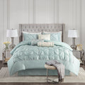 7 Piece Tufted Comforter Set Seafoam Queen Queen Seafoam Polyester