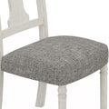 Tannen Set Of 2 White And Gray Dining Side Chair White Gray Linen