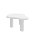 Cloud Coffee Table Classic Modern Marbling Tea Table, Irregular Indoor End Table For Living Room Apartment Free Shape With 3 Legs White Modern Mdf