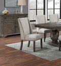 Traditional Formal 9Pc Dining Set Table W Leaf 8X Side Chairs Pedestal Base Oak Finish Table Wingback Design Upholstered Cushion Dining Room Wood Dining Room Solid Wood Rubberwood Rectangular Dining Table With Chair Upholstered Chair Wood Oak Seats 8