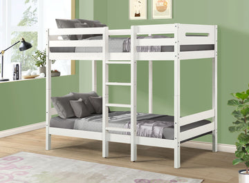 Esin Bunk Bed T T , White Finish Bd01864 Twin White Wood