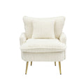 The 30 Inch Beige Corduroy Chair Comes With Metal Feet That Are Dust And Scratch Resistant And Comes With A Throw Pillow Off White Corduroy