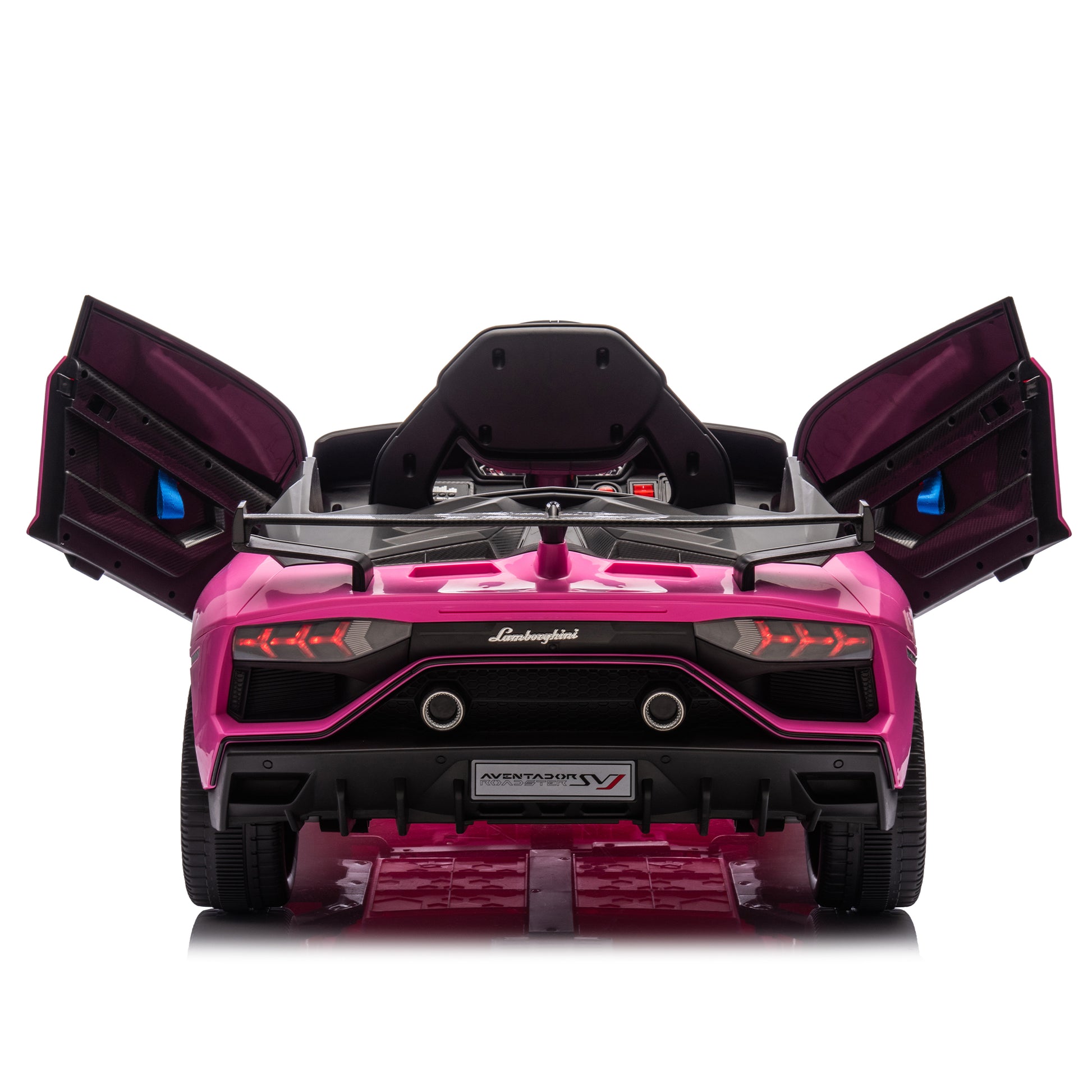 12V Kids Ride On Car W Parents Remote Control,Licensed Lamborghini Aventador Xago,Hydraulic Pressure Door,Slow Start,Early Education,Bluetooth,Adjustable Volume,Mp3,Usb,Led Lights For Kids Aged 2 4. Pink 50 99 Lbs Polypropylene