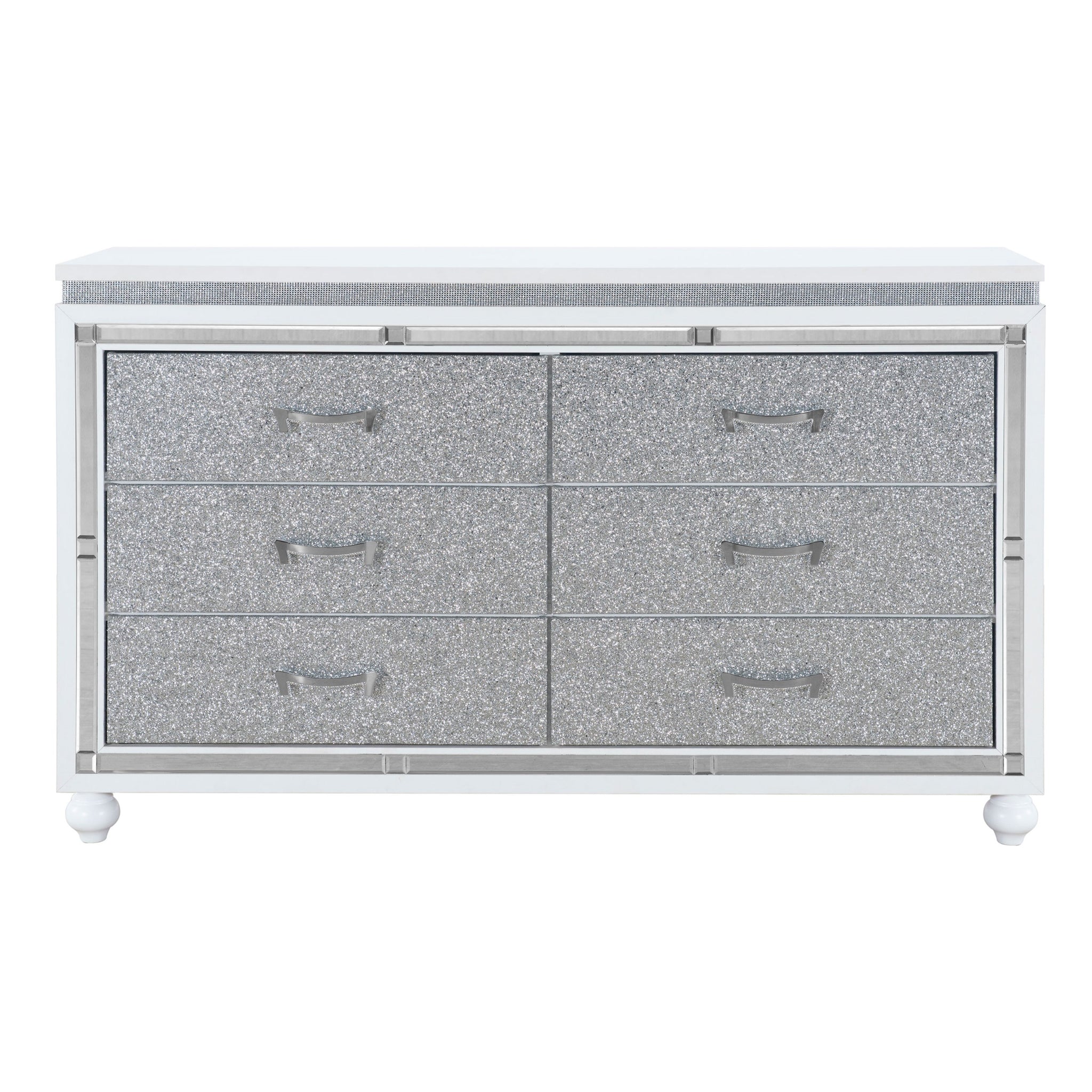 Maloise White Dresser White Solid Wood Mdf