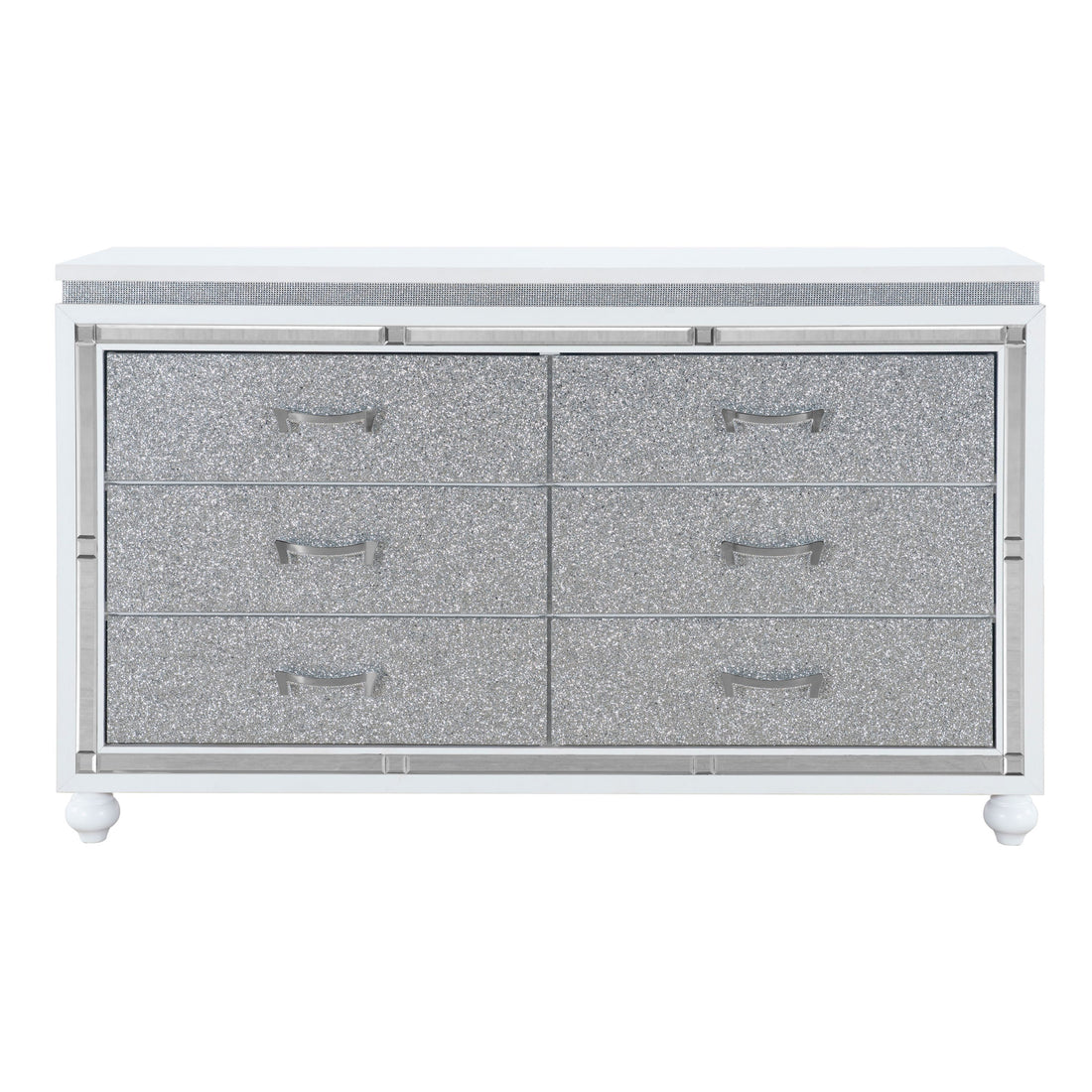 Maloise White Dresser White Solid Wood Mdf