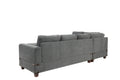 Living Room Furniture Charcoal Chenille Sectional W Ottoman Linen Like Fabric Sofa Reversible L R Chaise Ottoman 3Pc Sectional Sofa Charcoal Chenille Wood Primary Living Space Cushion Back