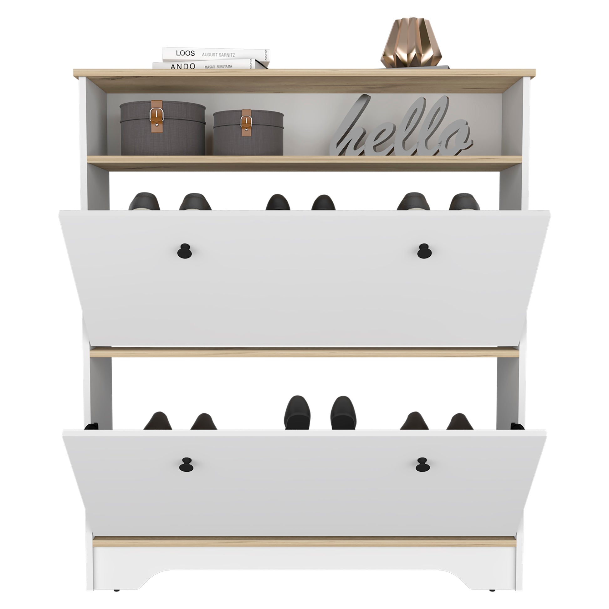 Brandford Shoe Rack, Superior Top, Two Shelves Multicolor Bedroom Modern Mdf Engineered Wood