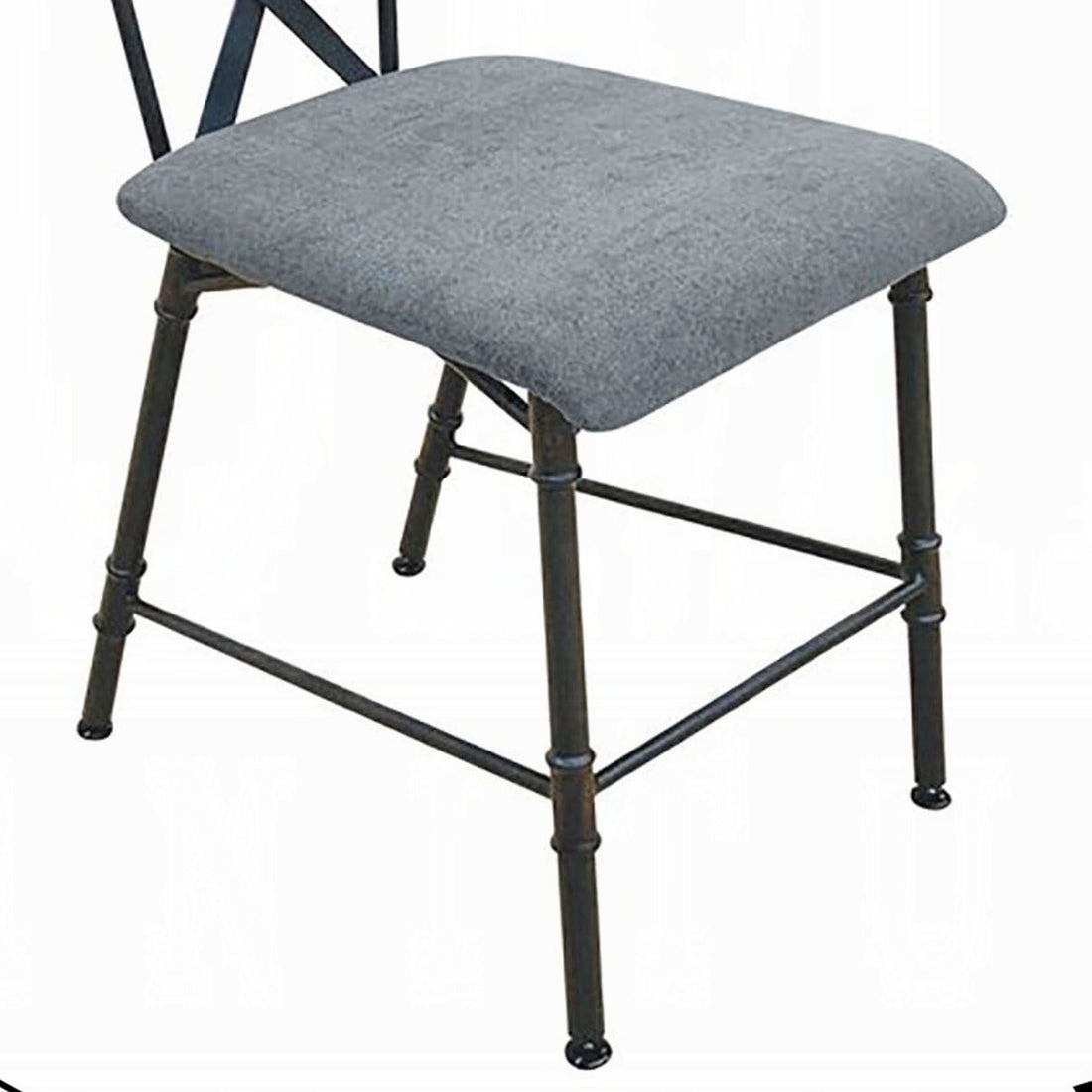 Antique Oak And Sandy Grey Office Chair With Metal Leg Grey Black Primary Living Space Wood Fabric