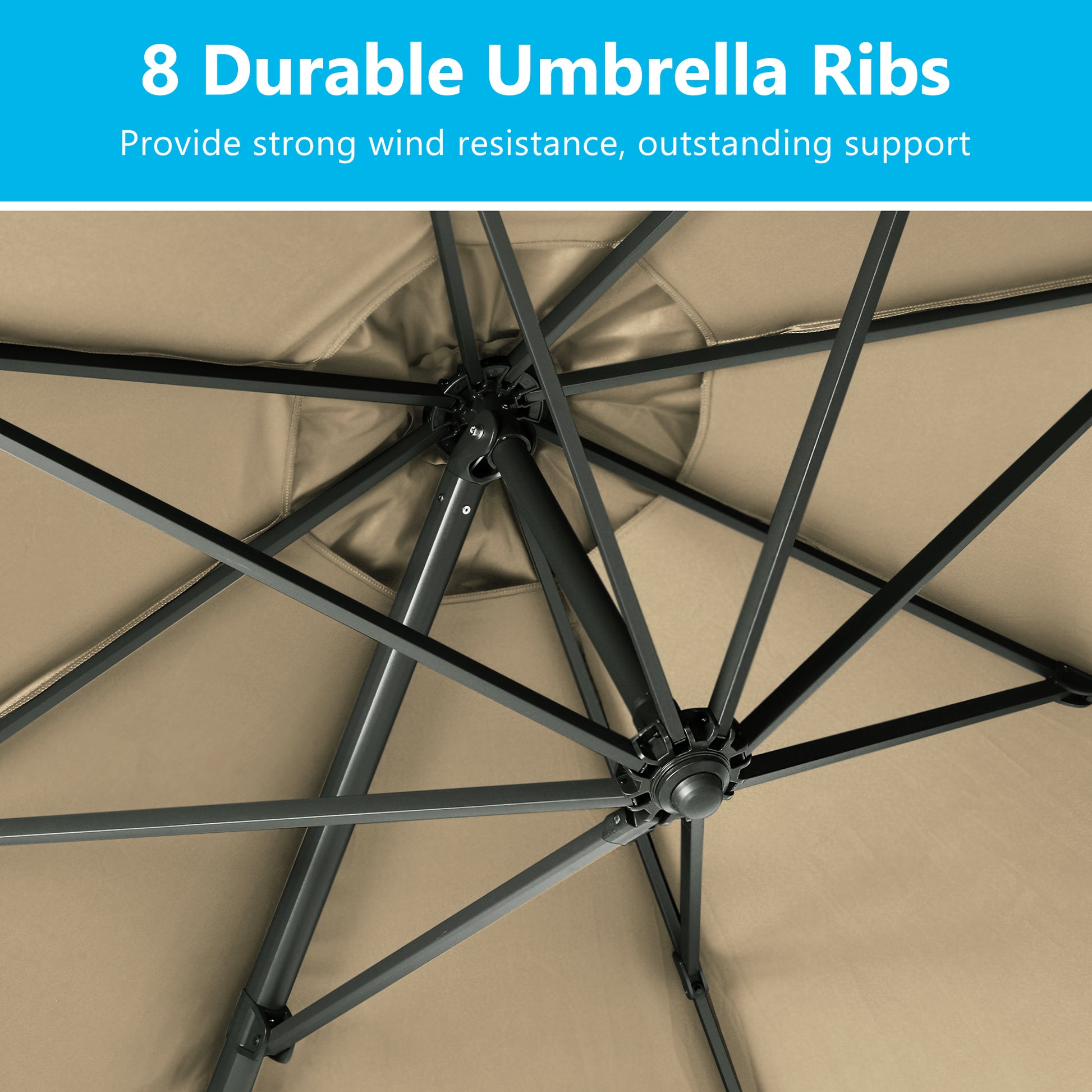11 Ft Cantilever Patio Umbrella, Round Outdoor Offset Umbrella With 36 11 Ft Cantilever Patio Umbrella, Round Outdoor Offset Umbrella With 36