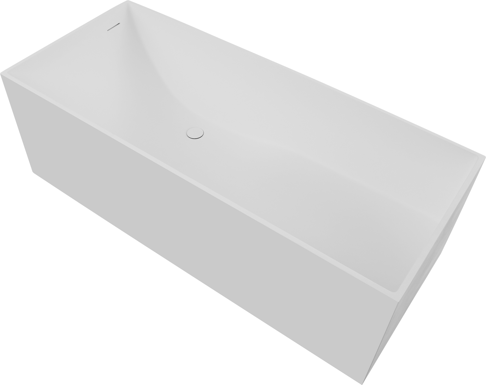 67" Freestanding Solid Surface Bathtub, Stone Resin Freestanding Bath Tub With Overflow And Pop Up Drain, Matte White 24S01 67Mw Matte White Rectangle Bathroom Freestanding Tubs Solid Surface