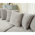 Arrived Oversized Two Piece Couches, L Shaped Sofa, Corduroy, Left Chaise Daybed,With Armrests,Eight Throw Pillows,Corner Sofa,Easy To Assemble, Gray Gray Polyester Wood Primary Living Space Medium Soft Pillow Back Modern Square Arms Wood 3 Seat