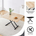 Modern Minimalist Multifunctional Lift Table With 0.8 Inch Mfc Tabletop And Black Metal Legs, Can Be Used As Dressing Table, Coffee Table, Dining Table, And Office Desk. Lt 10055 Black Iron