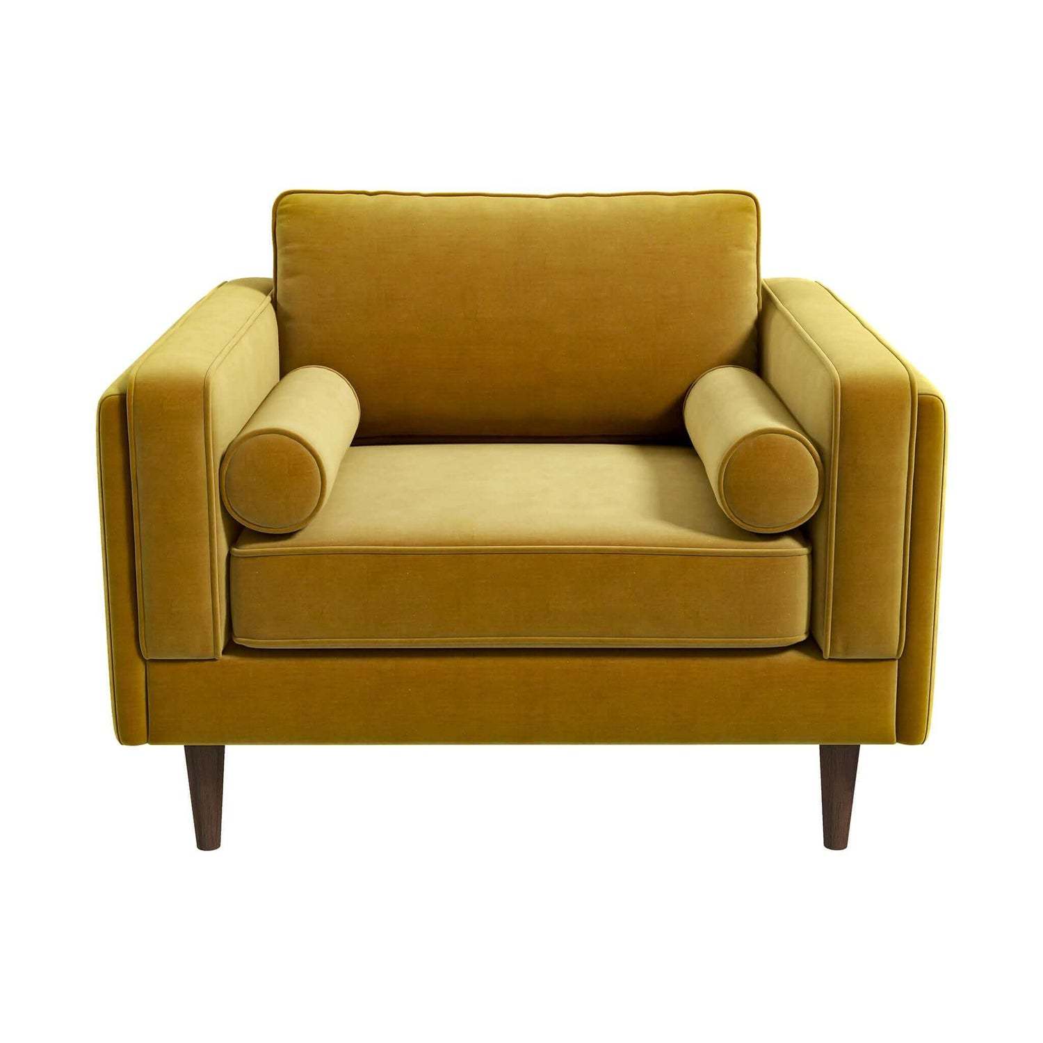 Amber Velvet Lounge Chair yellow-leather