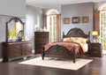 Classic Traditional Queen Bed Carved Finials Dark Cherry Finish Bedroom Furniture 1Pc Louis Philippe Style Box Spring Required Queen Cherry Wood Bedroom Panel Wood