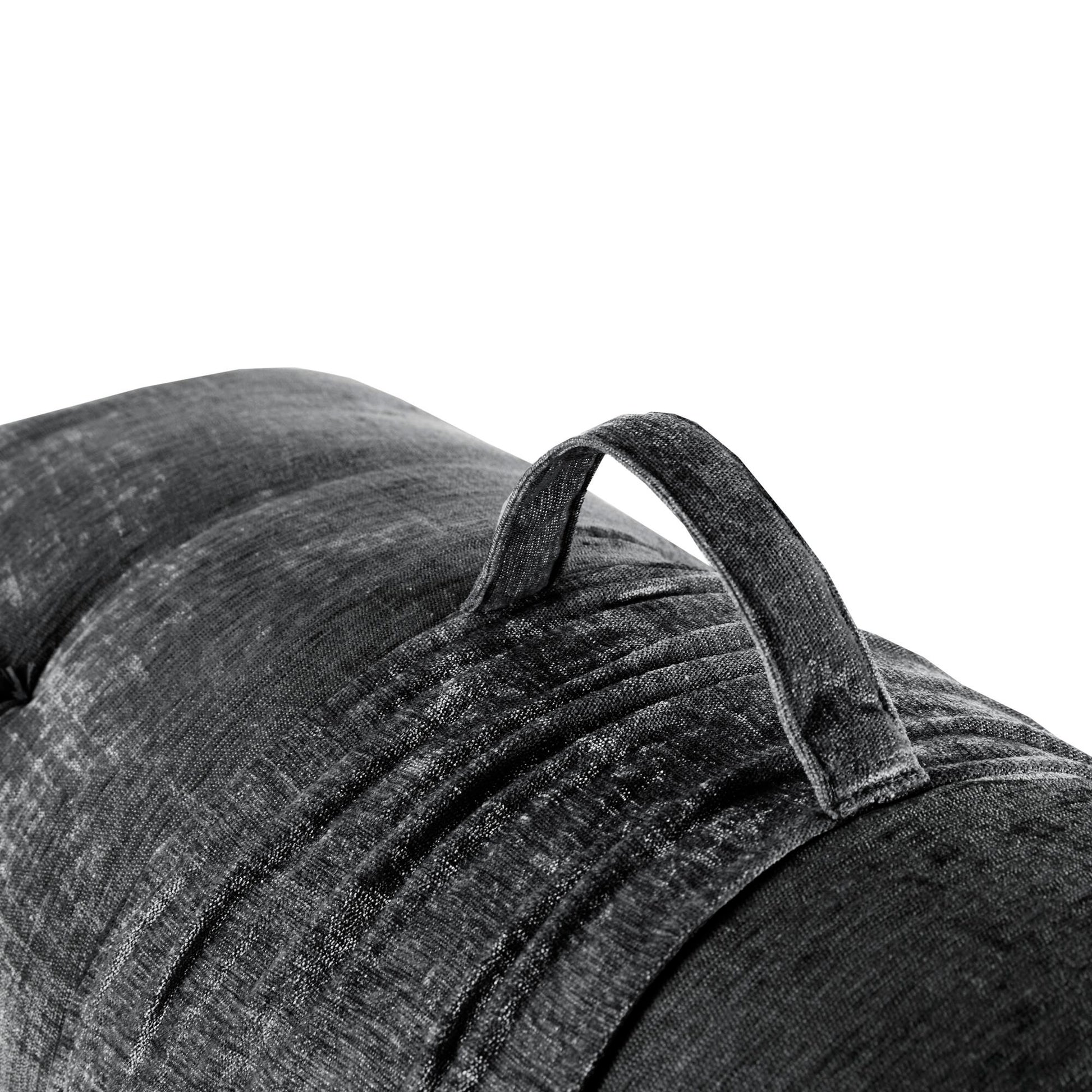 Poly Chenille Lounge Floor Pillow Cushion 27" X 74" Charcoal Polyester