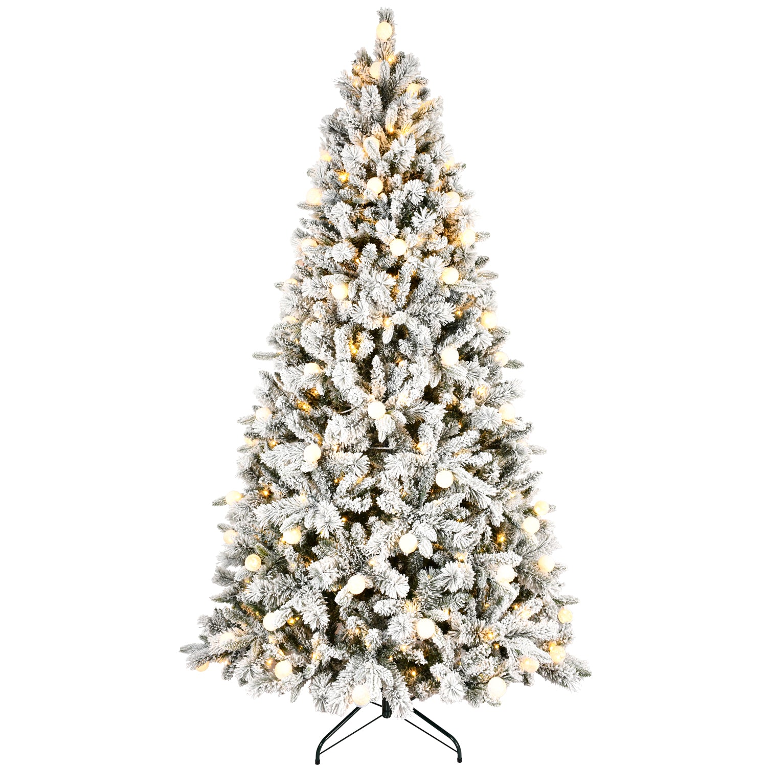 8Ft Pe Pvc Pine Mixed Christmas Tree With Colorful Warm Light 10 Function Led, Memory Wire & Easy Power Technology Green,White Polyethylene