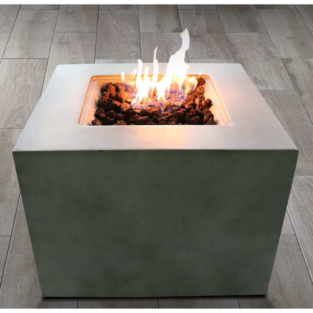 24'' H X 30'' W Concrete Outdoor Fire Pit Gray Garden & Outdoor Modern Stone Concrete