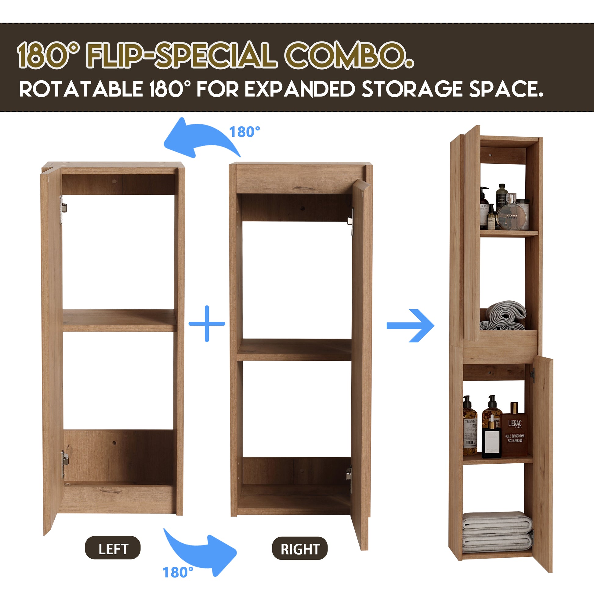 24" Wall Mounted Bathroom Vanity With Sink And Side Cabinet, Soft Close Doors,00112Imo X 2 00624Imo Combination Cabinet Kd Packing Imitative Oak Bathroom Modern Plywood Plywood