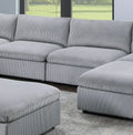 Dark Gray Color 8Pc Modular Sectional Set Corduroy Upholstery Couch 3X Corner Wedge 3X Armless Chairs 2X Ottomans Living Room Furniture Dark Gray Primary Living Space Cushion Back