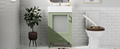 20 Inch Bathroom Vanity With Ceramic Sink Andstorage Ideal For Small Bathrooms Green Bathroom Solid Wood Mdf