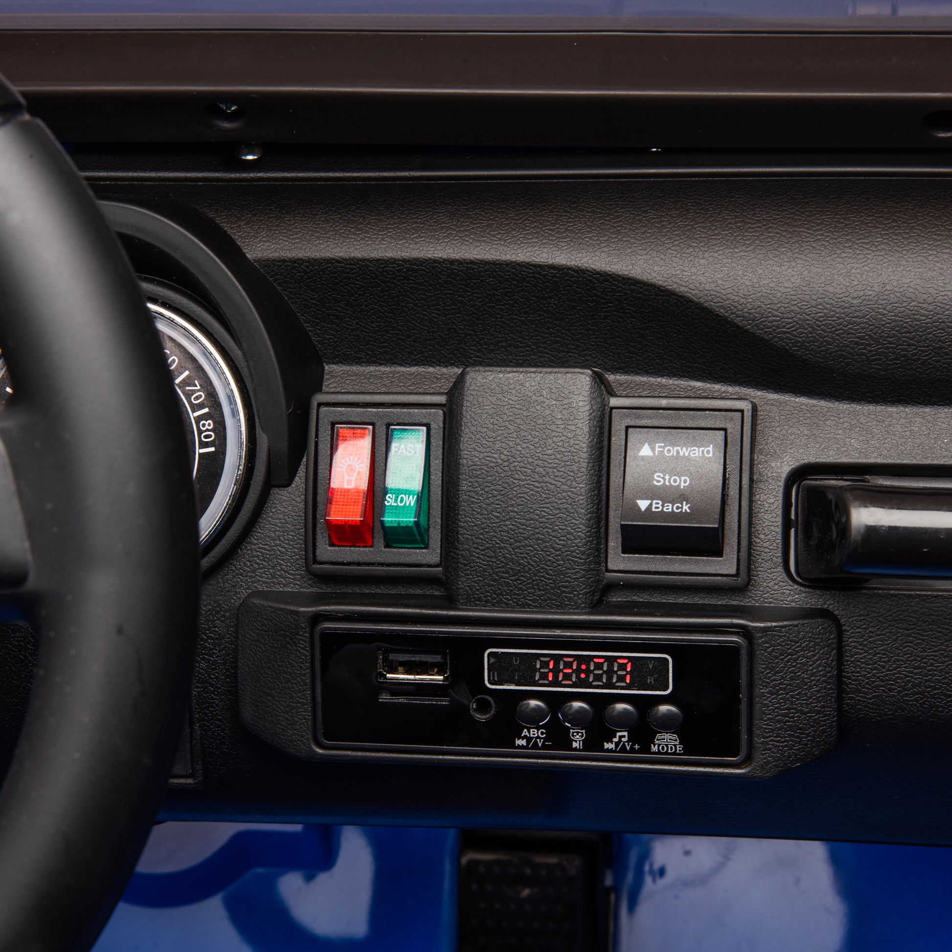 24V Two Seater Kids Ride On Car W Parents Remote Control, Licensed Toyota Lc250,2Wd,110W Motors,With Shovel,Three Point Seat Belt,Slow Start,Speed Adjustment,Bluetooth,Music For Kids Aged 3 . Blue 100 149 Lbs Polypropylene