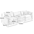 Mid Century Modern Sectional Set Of Two, One 3 Seater Sectional And One Single Seater Sectional With 2 Arm Pillows And 4 Throw Pillows, Living Room Sectional Tan Corduroy Fabric Tan Corduroy 4 Seat