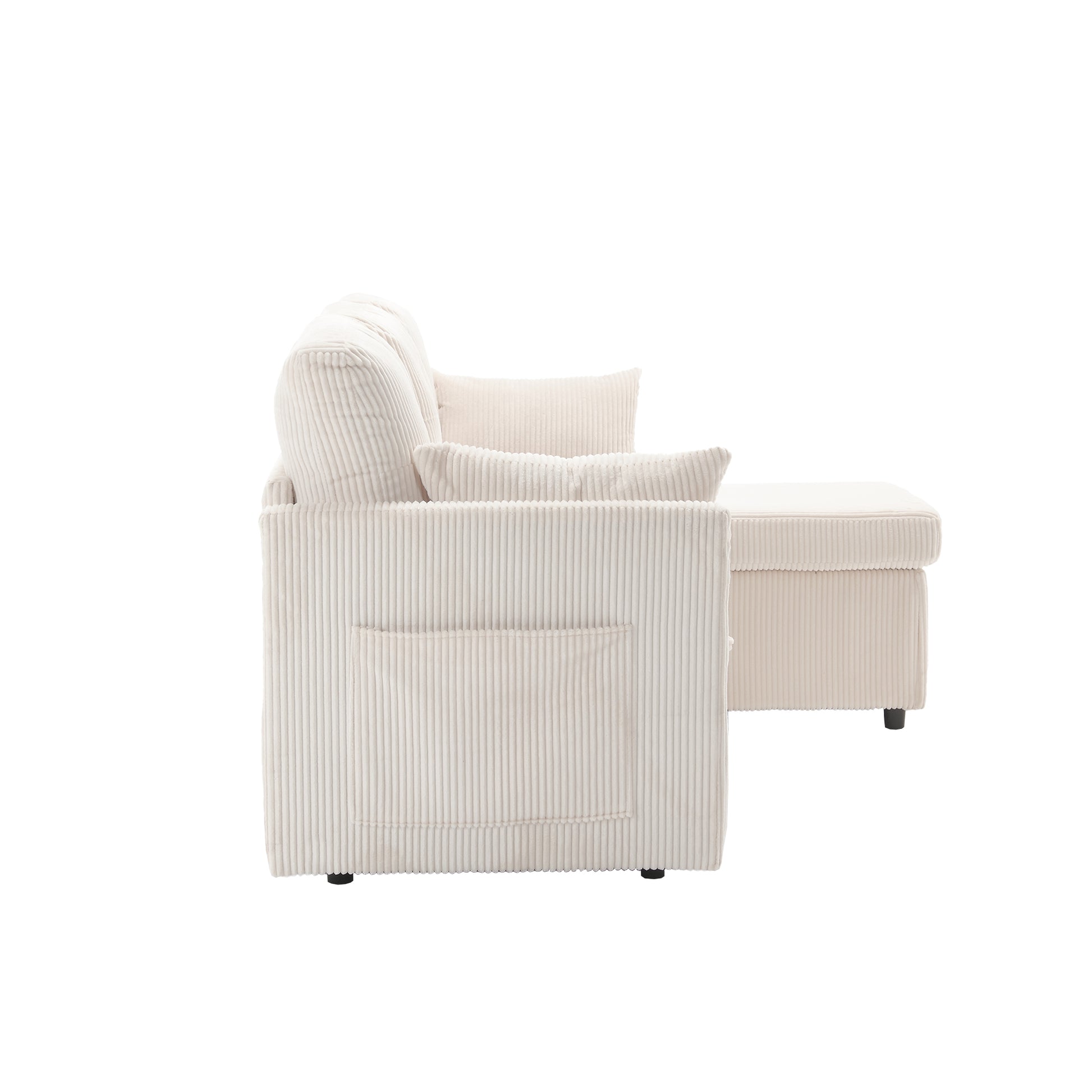 United We Win Furniture, Modular L Shaped Sofa, Modular Long Sofa With Reversible Chaise Lounge, Sofa Bed, Sleeper Sofa, Modular Sofa Combination With Storage Seats. Beige Velvet 3 Seat