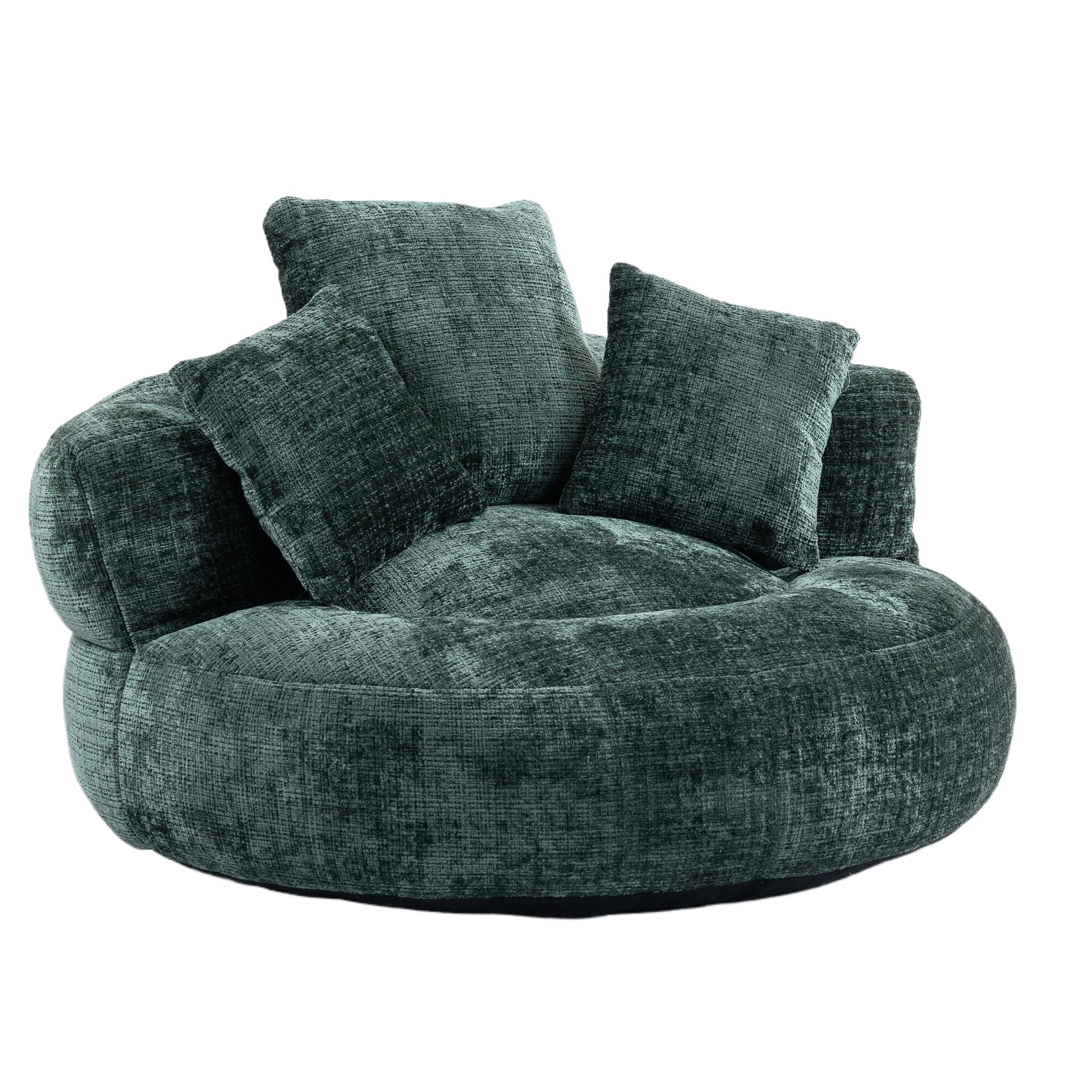 Coolmore Lazy Sofa Durable Comfort Lounger High Back Bean Bag Chair Couch With Three Pillows For Adults And Kids, Indoor & Outdoor, Single Gaming Sofa Chair For Bedroom,Office Emerald Chenille Emerald Foam Chenille 1 Seat