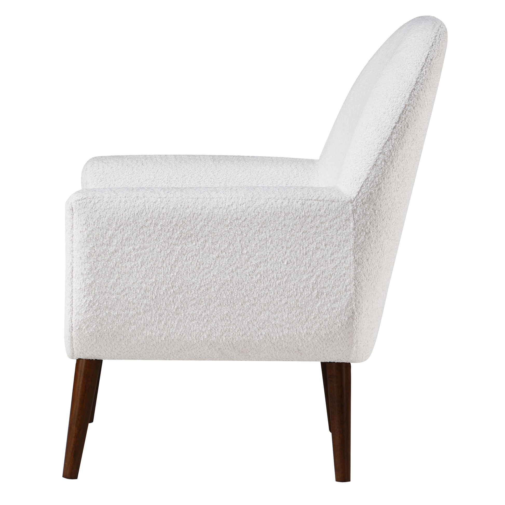 Prince Mid Century Boucle Arm Chair White Foam Boucle
